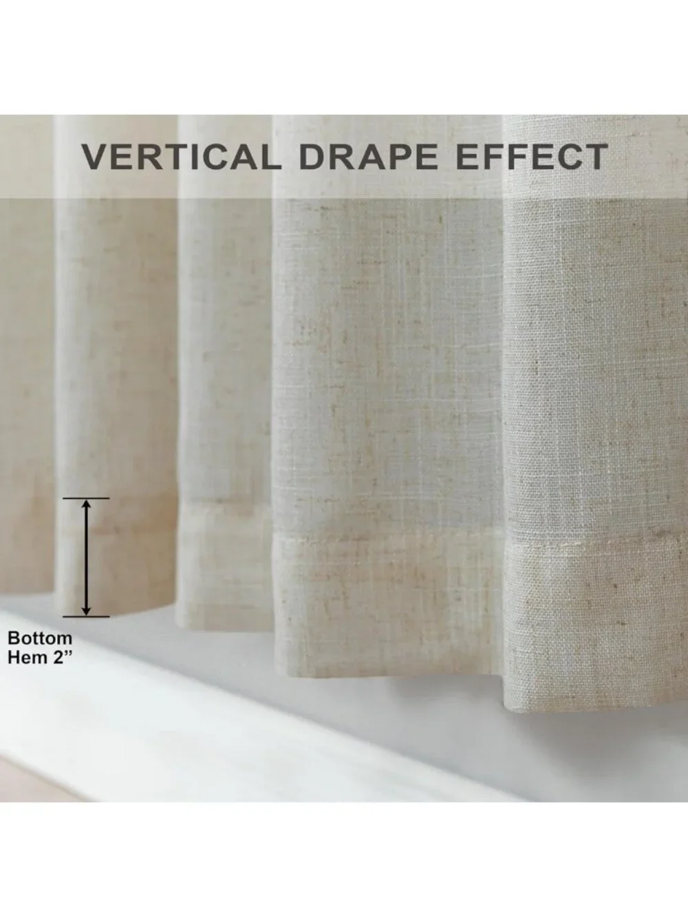 Rustic Farmhouse Flax Linen Curtains 90